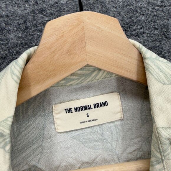 The Normal Brand Shirt Women S Small Beige Floral Button Up Collared Long Sleeve - Picture 3 of 8